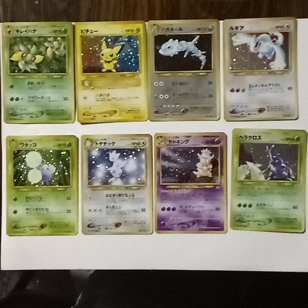 Pokemon japanese printed car s eight of them are foiled the rest are in a bulk